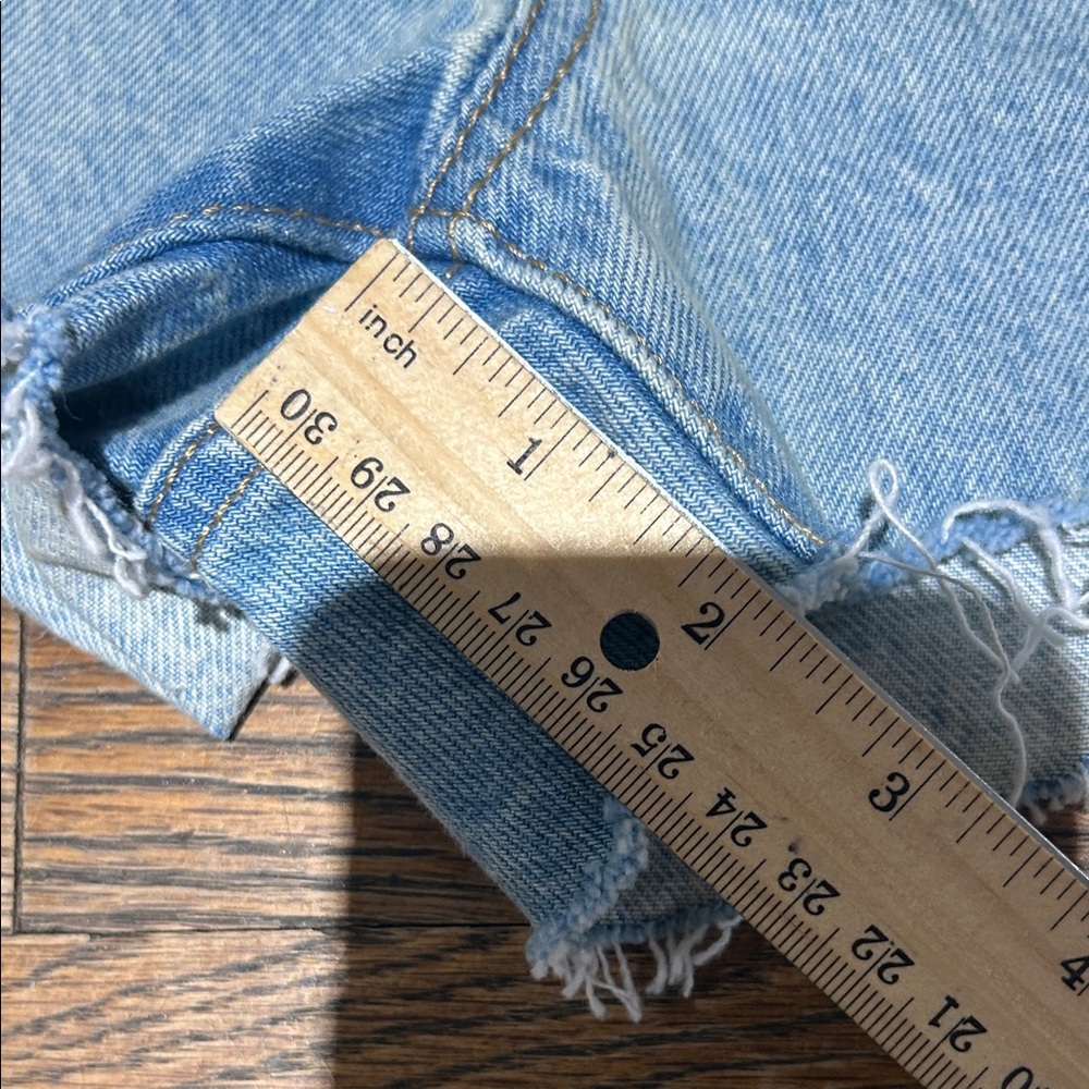 Levi's Women's Distressed Light Blue Jean Shorts - Picture 7 of 7